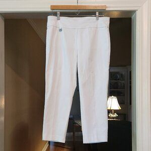 Alfani white capri or ankle pants; stretchy with spandex; size 10